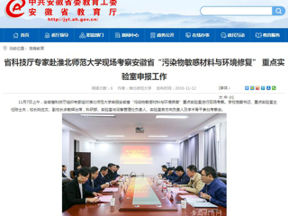 【半岛(中国)官方】：省科技厅专家赴半岛网页版现场考察安徽省“污染物敏感材料与环境修复” 重点实验室申报工作